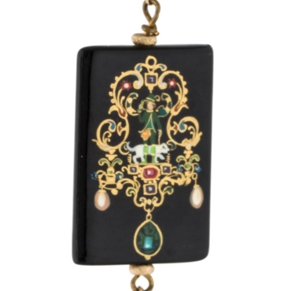 14K Diamond & Black Enamel Drop Earrings, Collector’s Piece. EARRI0706-ID - Picture 8 of 9